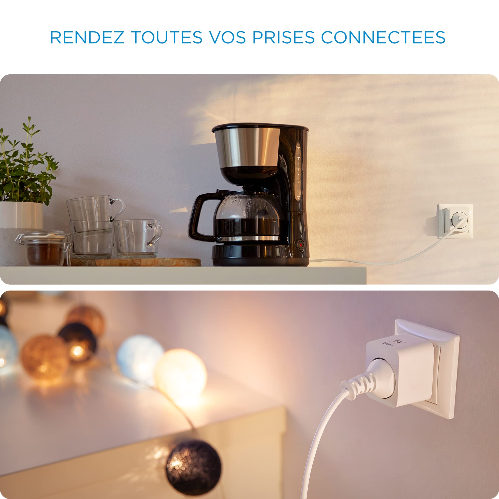 WiZ Inteligentna wtyczka Smart, Typ E, Wi-Fi, Bluetooth, sterowanie aplikacją i głosowo, smart home