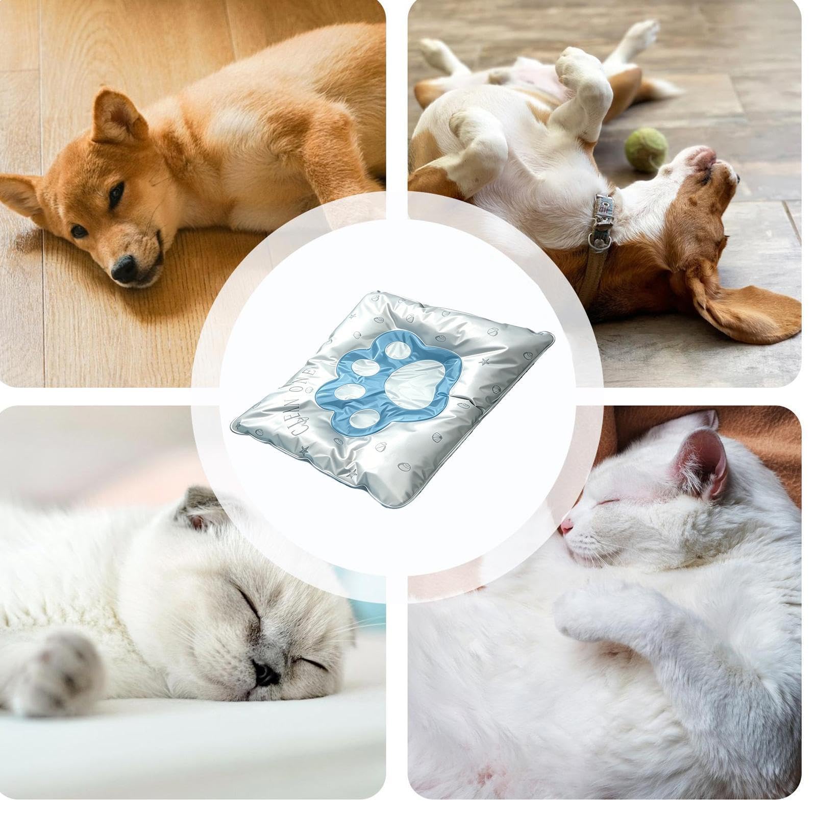 Tapis de niche en gel rafraîchissant pour chiens 70 x 60 cm lavable