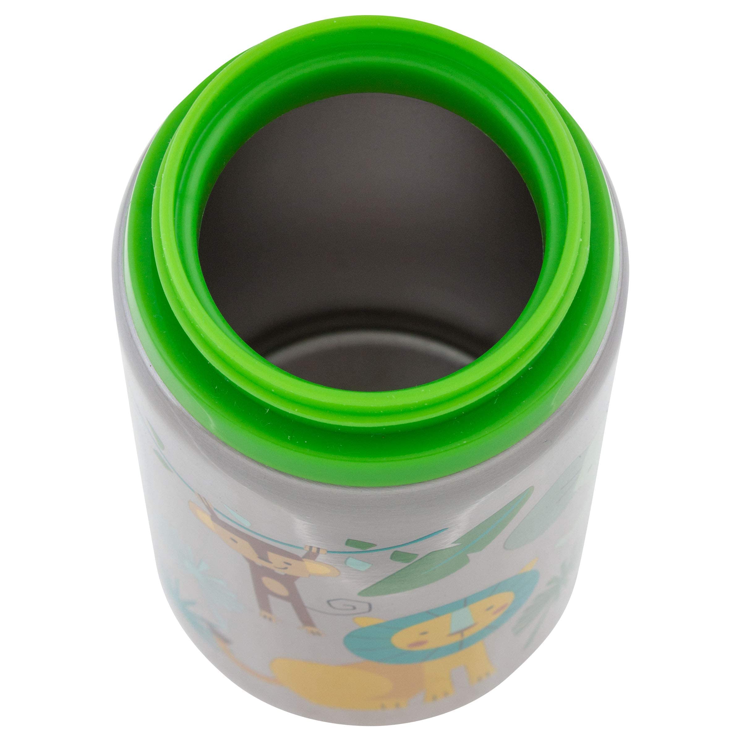 Stephen Joseph Zoo Edelstahl-Wasserflaschen, 530 ml, 1 Stück | 510 ml, Strohhalm-Deckel, wiederverwendbare Flasche, isoliert