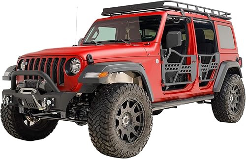 EAG Puerta tubular Safari con espejo lateral para Wrangler JL 2018-2022 solo 4 puertas