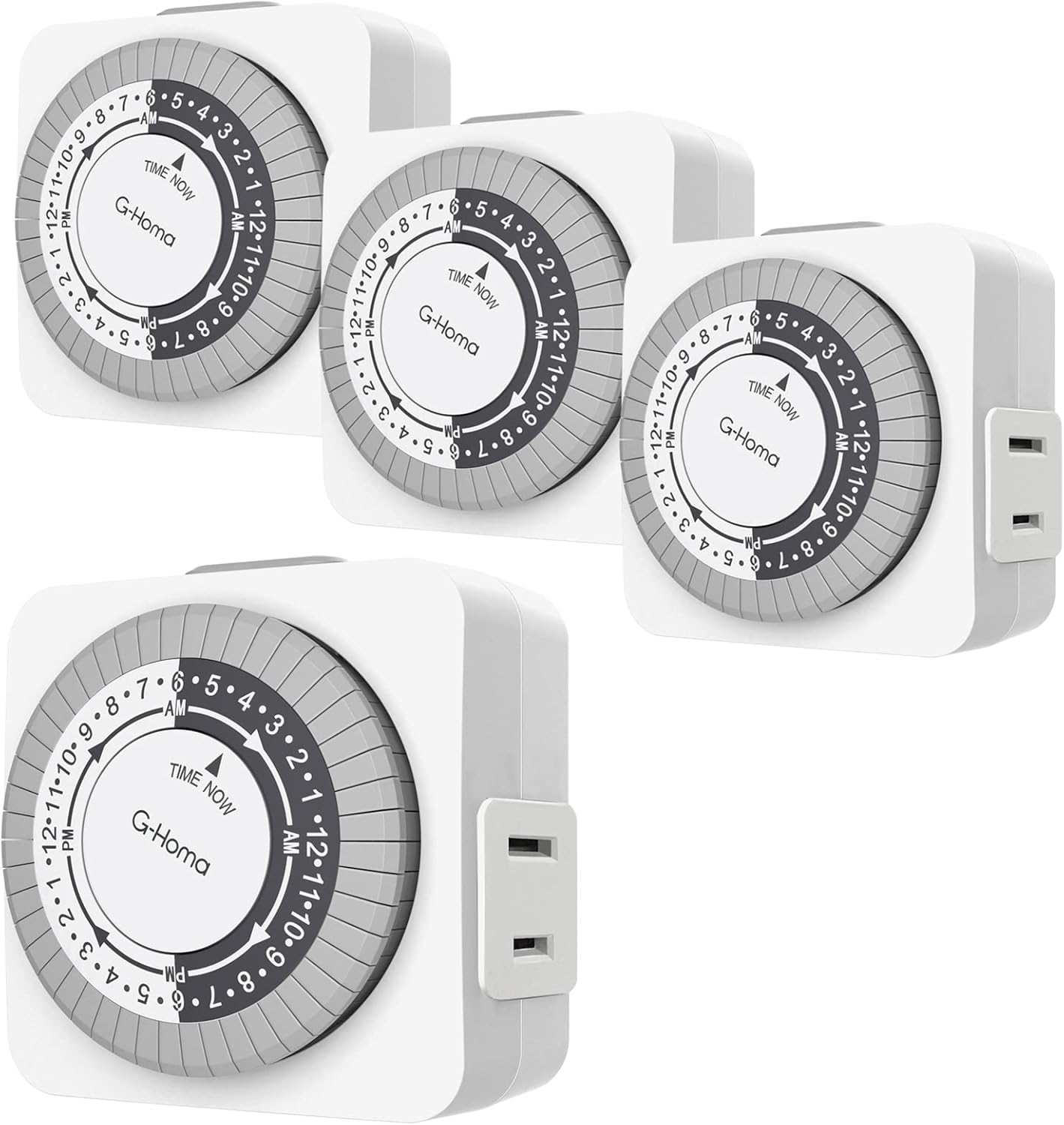 GHoma Timers for Electrical Outlets,4 Packs,24 Hour Mini Light Timer for Indoor