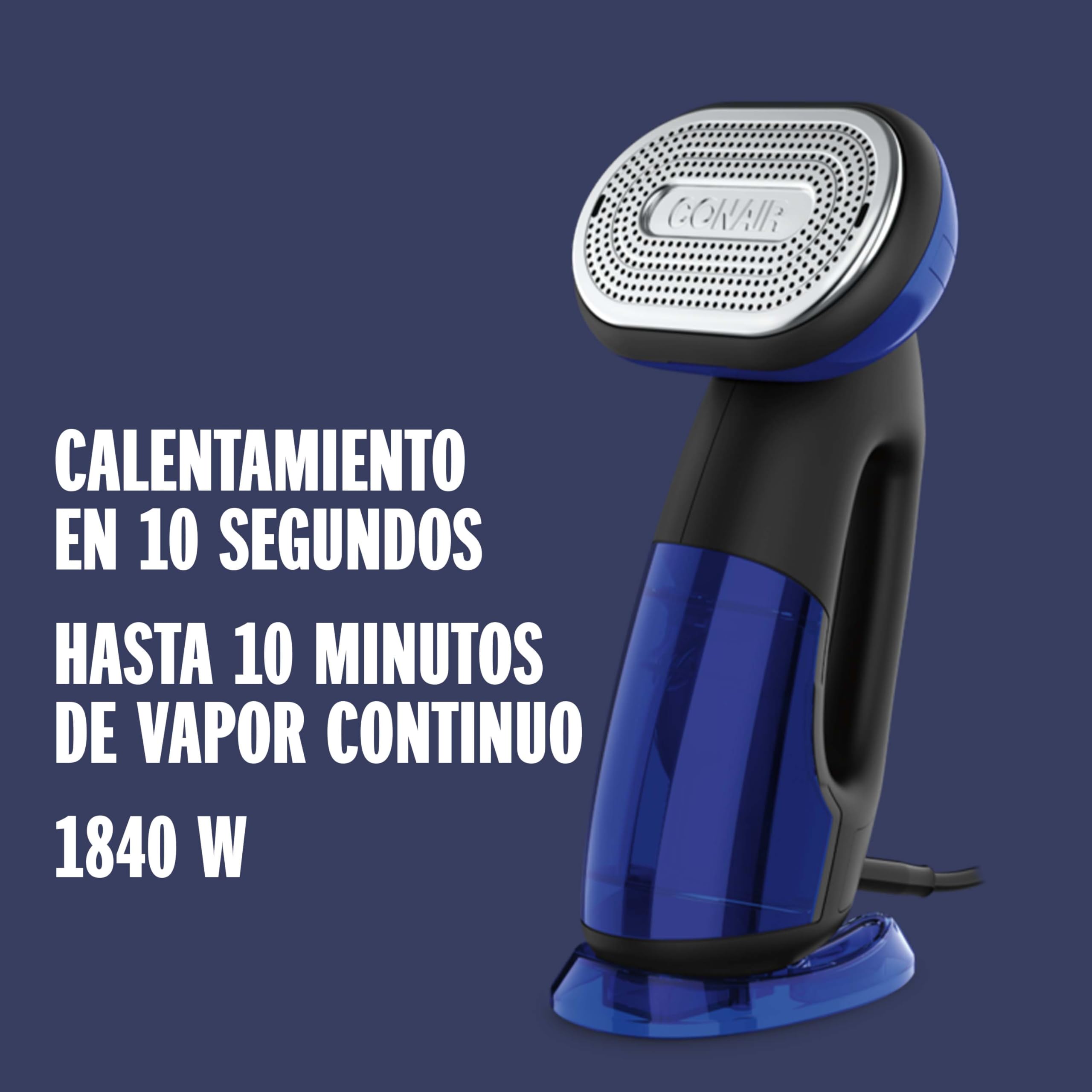 Conair GS108E Plancha de Vapor Vertical y Horizontal Steam & Iron Turbo 2 in 1, Vaporizador de Ropa, 1840 W, Elimina el 99,9% de las bacterías, Ideal para viajes y hogar