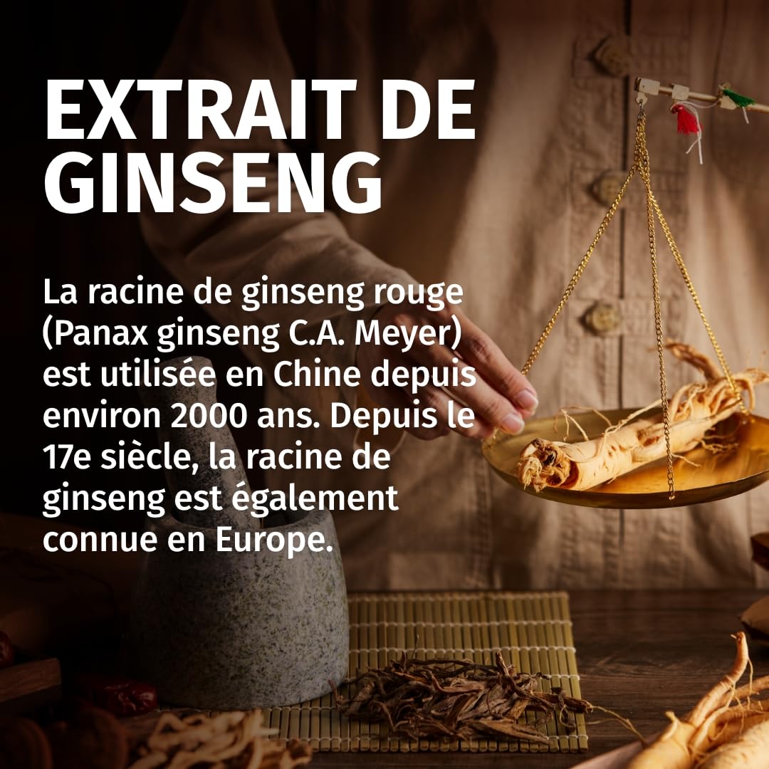 Green Naturals® Panax Ginseng – 2100 mg par dose journalière – 20% Ginsénosides – 180 gélules pour 2 mois – Extrait de racine Panax Ginseng C.A. Meyer