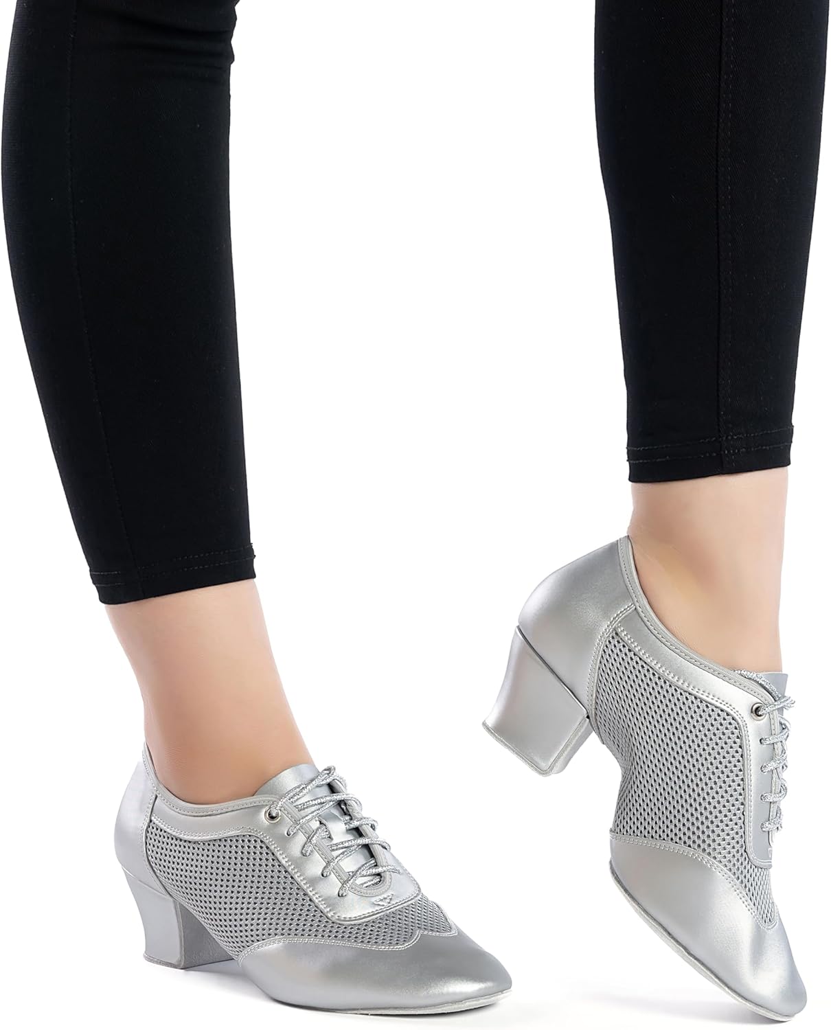 RoseMoli Women's 2" Practice Dance Shoes Latin Dance Shoes Lace-up Ballroom Modern Salsa Rhythm Teaching Practice Professional Performance Dance Shoes - Image 6