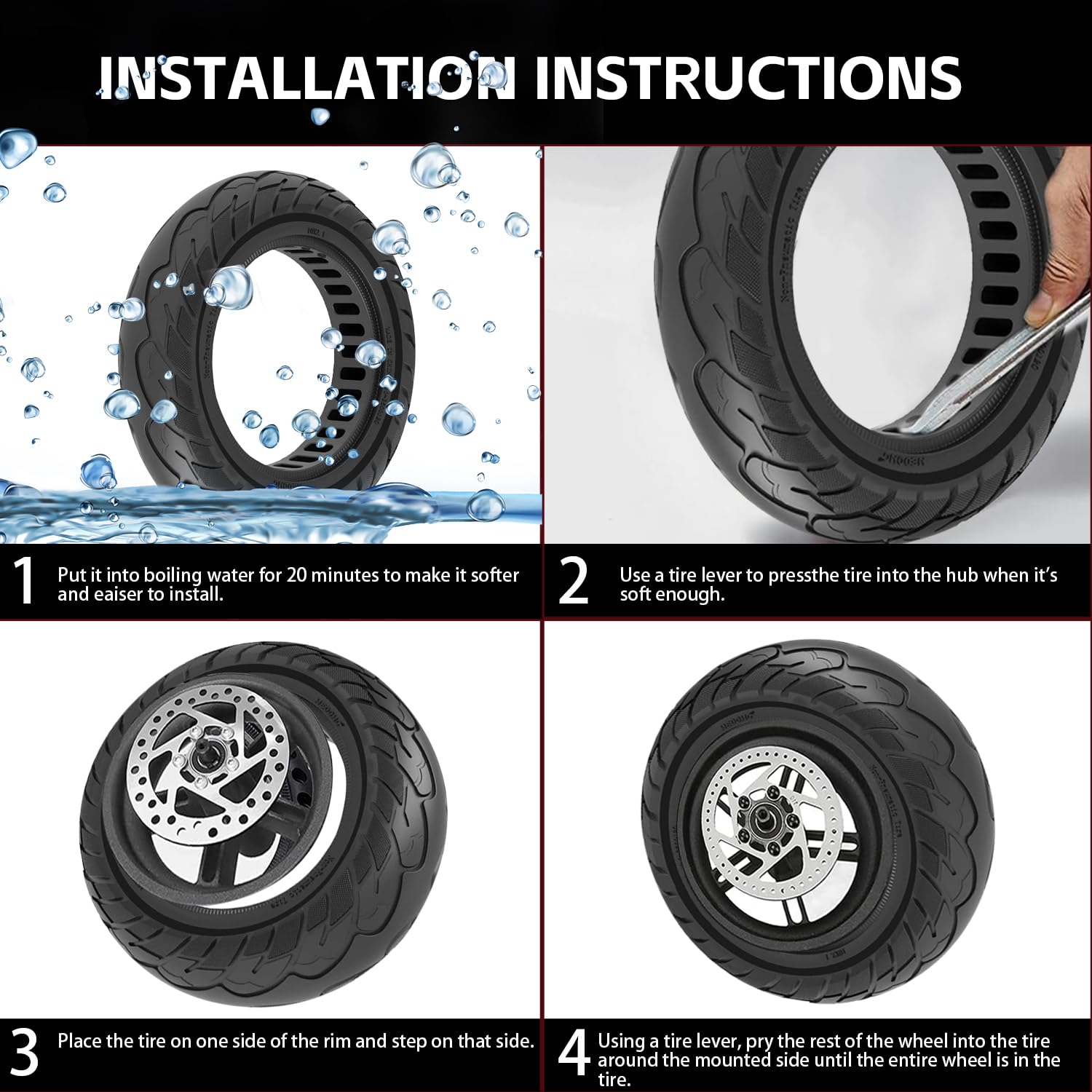 Amazon.com: 10x2.125 Scooter Tire Solid Tire, Electric