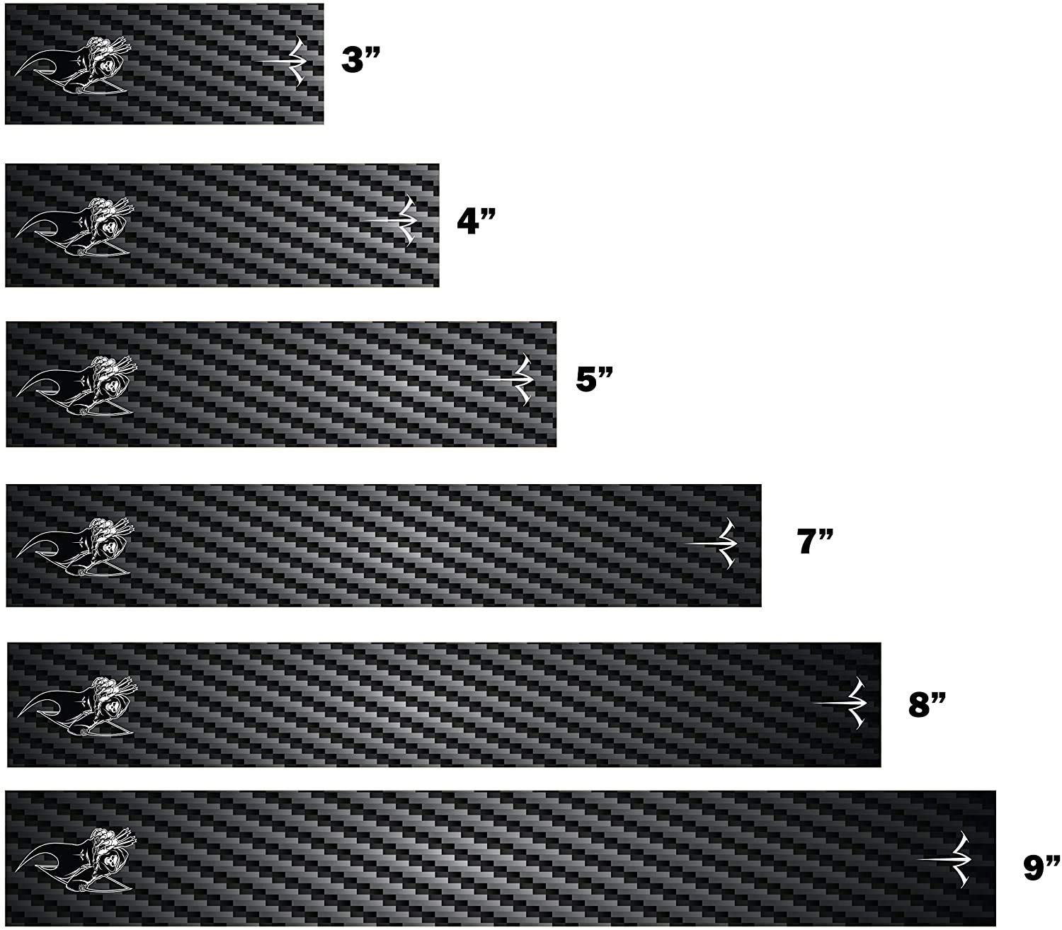 White Water Archery Non-Laminated Reaper Carbon Fiber Arrow Wraps 15 Pc Choose Length Width (5, 1)