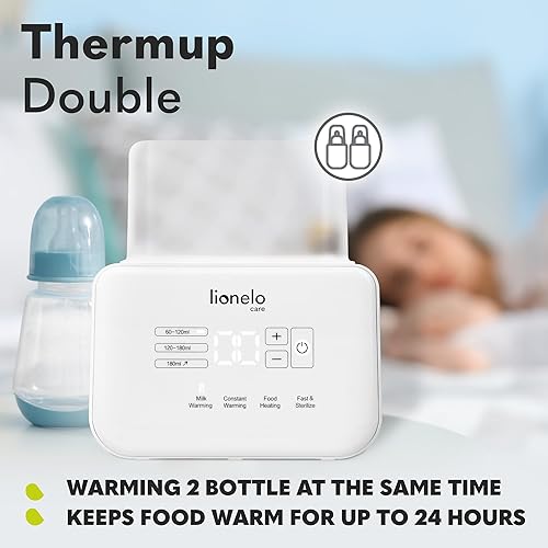Miniatura 3 de LIONELO Thermup - Calentador doble de botellas, 2 botellas simultáneamente, calienta la leche en 3-5 minutos, 6 modos de funcionamiento, función de