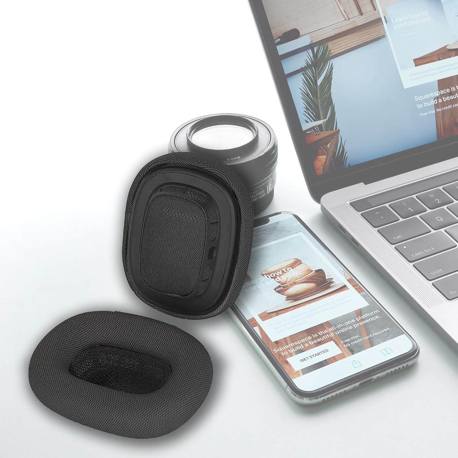 Replacement Earpads Ear Pad Covers Earmuffs Accessories with Memory Foam and Magnet, Mesh Fabric, Enhanced Noise Isolation, Compatible with airpods Max Ear Cushions -2 Pack, Space Gray, by AICORE - Image 6