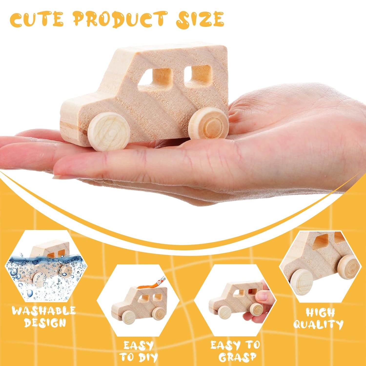 20 Pcs Unfinished Wooden Cars DIY Toys, Paintable Wood Toy Cars Crafts to Paint for Students Home Activities Family Time Handicraft Projects Party Favors - Image 2