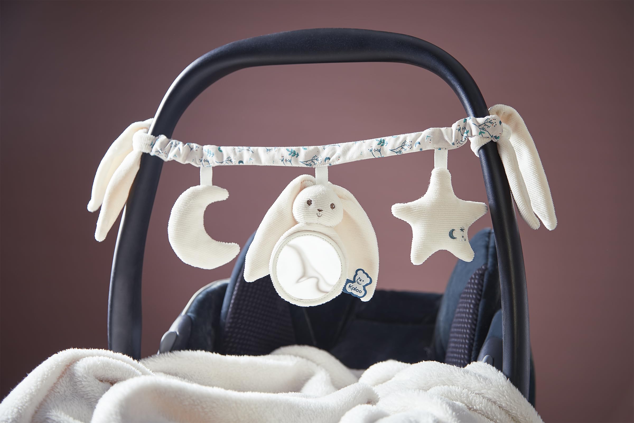 KALOO Catena Attività per Bebè Ideale per Passeggino, lettino, culla Lunghezza 40 cm Arco Attività Lapinoo per Bebè con Sonaglio Colore Crema Dalla Nascita K218023