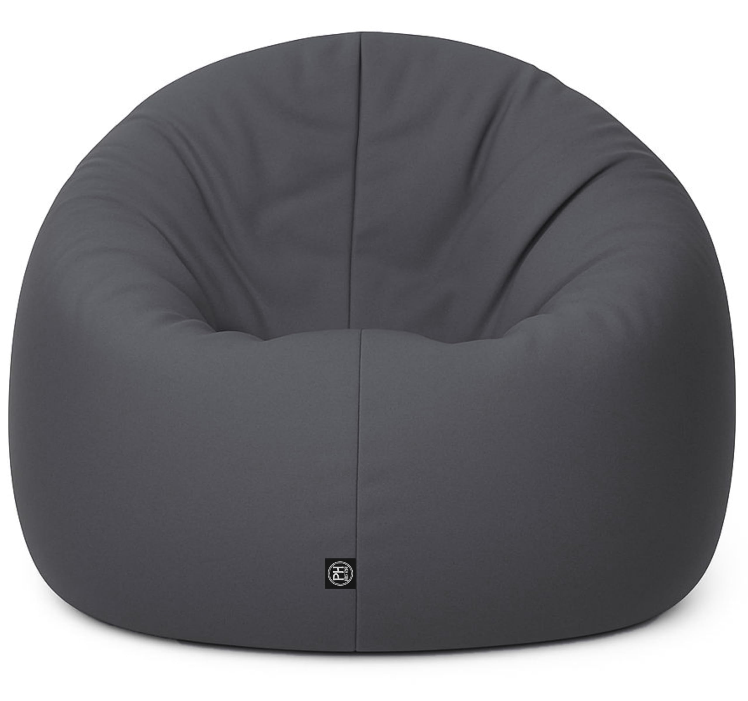 PATCH HOME 2 in 1 Funktion Sitzsack Sessel Bean Bag Sitzsäcke Gaming mit Reißverschluss bereits befüllt - Ø 125cm -Anthrazit