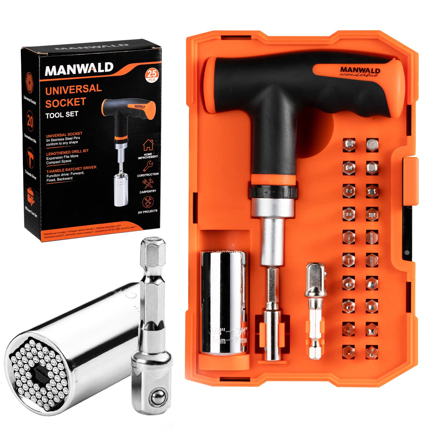 Buy Universal Socket Tools Set with 1/4 3/4 Inch Wrench Grip, Adapter Socket for Ratchet
