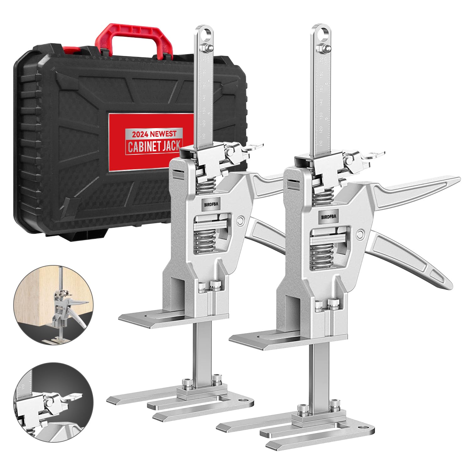 2PCS Drywall Lift, Furniture Jack, Labor Saving Arm with Two Drop Modes, Wall Tile Locator, Multi-Function Height Adjustment Lifting Device, Door Panel Lifting Cabinet Jack Board Lifter