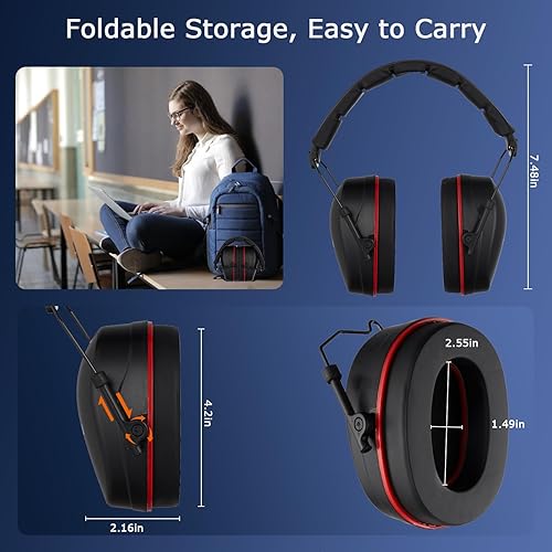 Miniatura 10 de Orejeras de seguridad para protección auditiva SNR 29 dB Cancelación de ruido Orejeras Disparo Caza Construcción Reducción de ruido