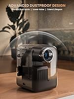 Vista 3 de Proyector Mini [Enfoque Eléctrico] GROVIEW Bluetooth, Proyector Portátil Totalmente Sellado, Zoom 75% y Bajo Nivel de Ruido, Proyector de Películas