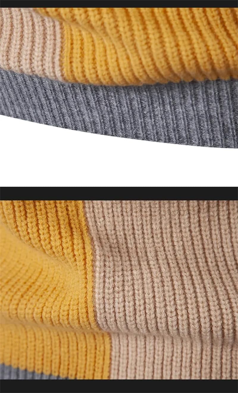 Dninmim Suéter de punto con cuello alto falso para hombre, otoño e invierno, casual, cálido, tops