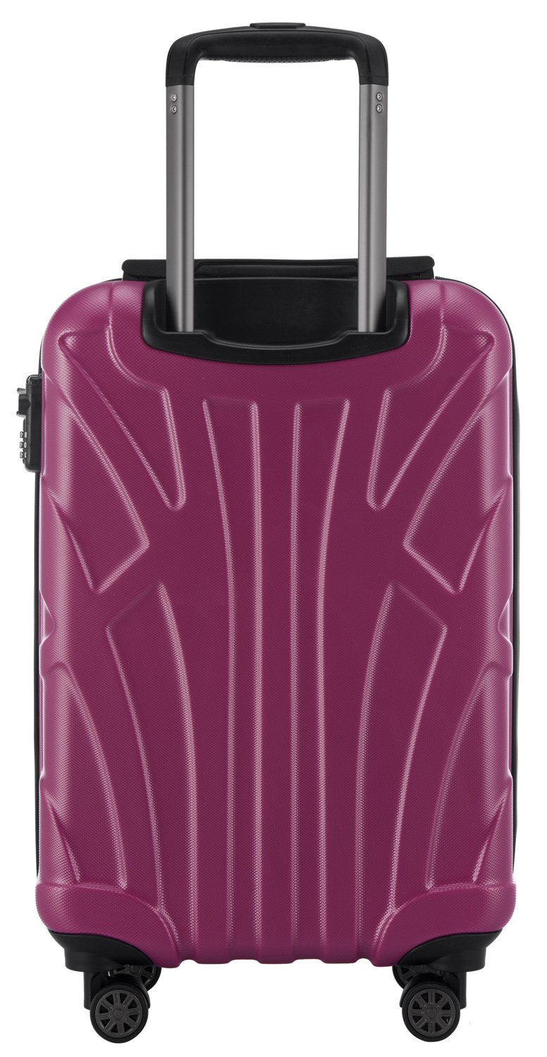 suitline Handgepäck Hartschalenkoffer 55x35x20 cm (34 L) ABS Kabinenkoffer mit TSA Schloss 4 Doppelrollen Teleskopgriff leicht robust Bordgepäck für Flugreisen Wochenendtrip Business, Magenta