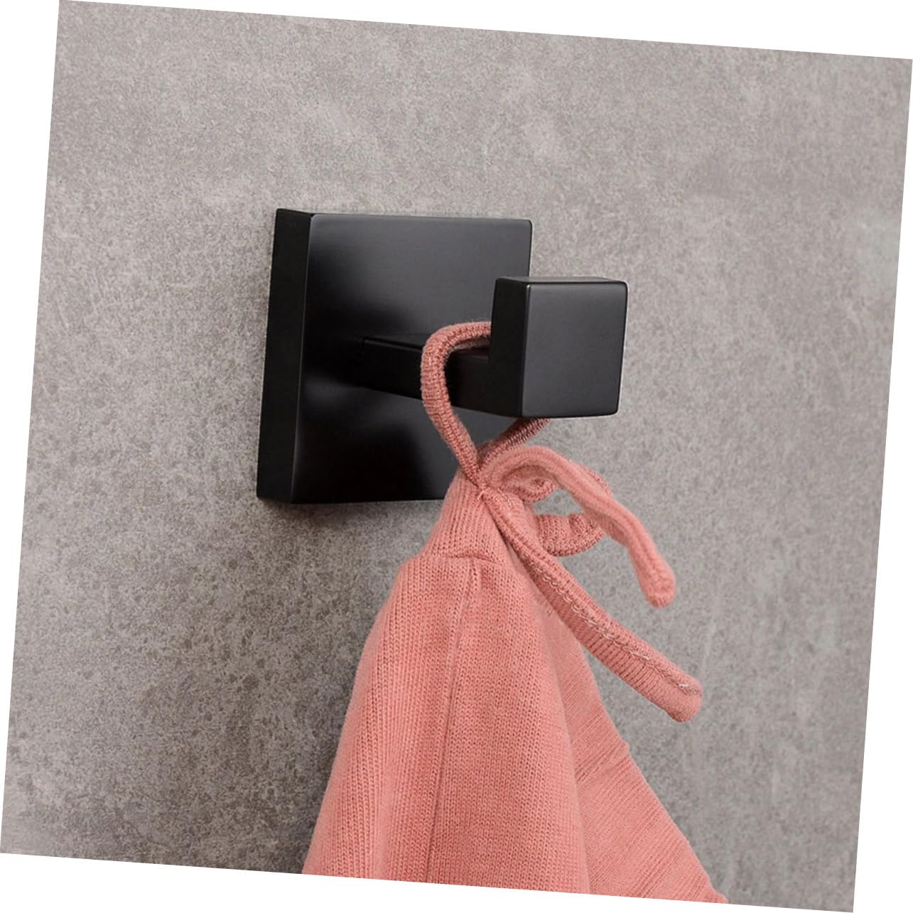 Ganchos de Pared de Acero Inoxidable 2piezas para Baño y Cocina, Negro, Fáciles de Instalar