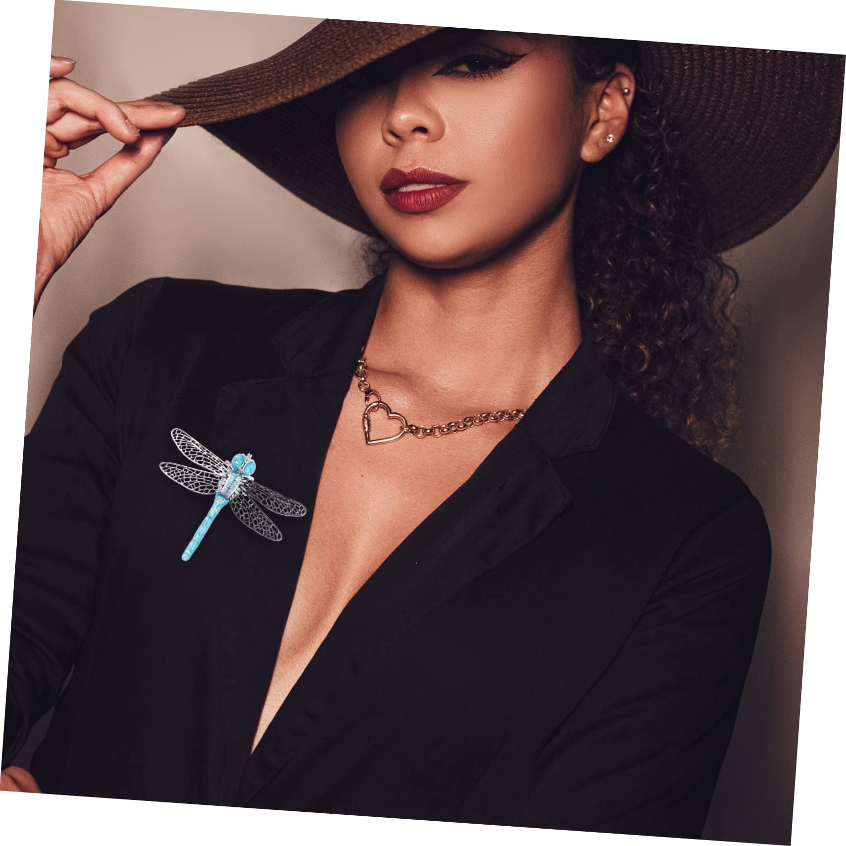 LIFKOME Libelle Brosche für den jahrestag weinachts Geschenkidee Blaue Brosche Kleid Reversnadel Silberne Tiere Tierabzeichen nachgemachter Opal
