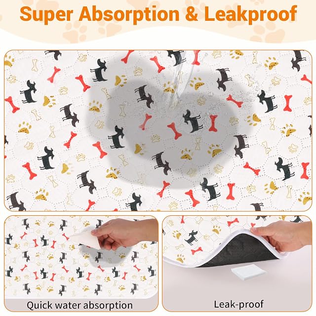 Foto 4 de 7 de Wusboo 2 Unidades de Empapador para Perros Lavable e Impermeable, 70 x 100 cm Máxima Absorción