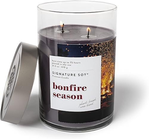 Miniatura 3 de Signature Soy Vela perfumada con tapa Bonfire Season, tarro extra grande