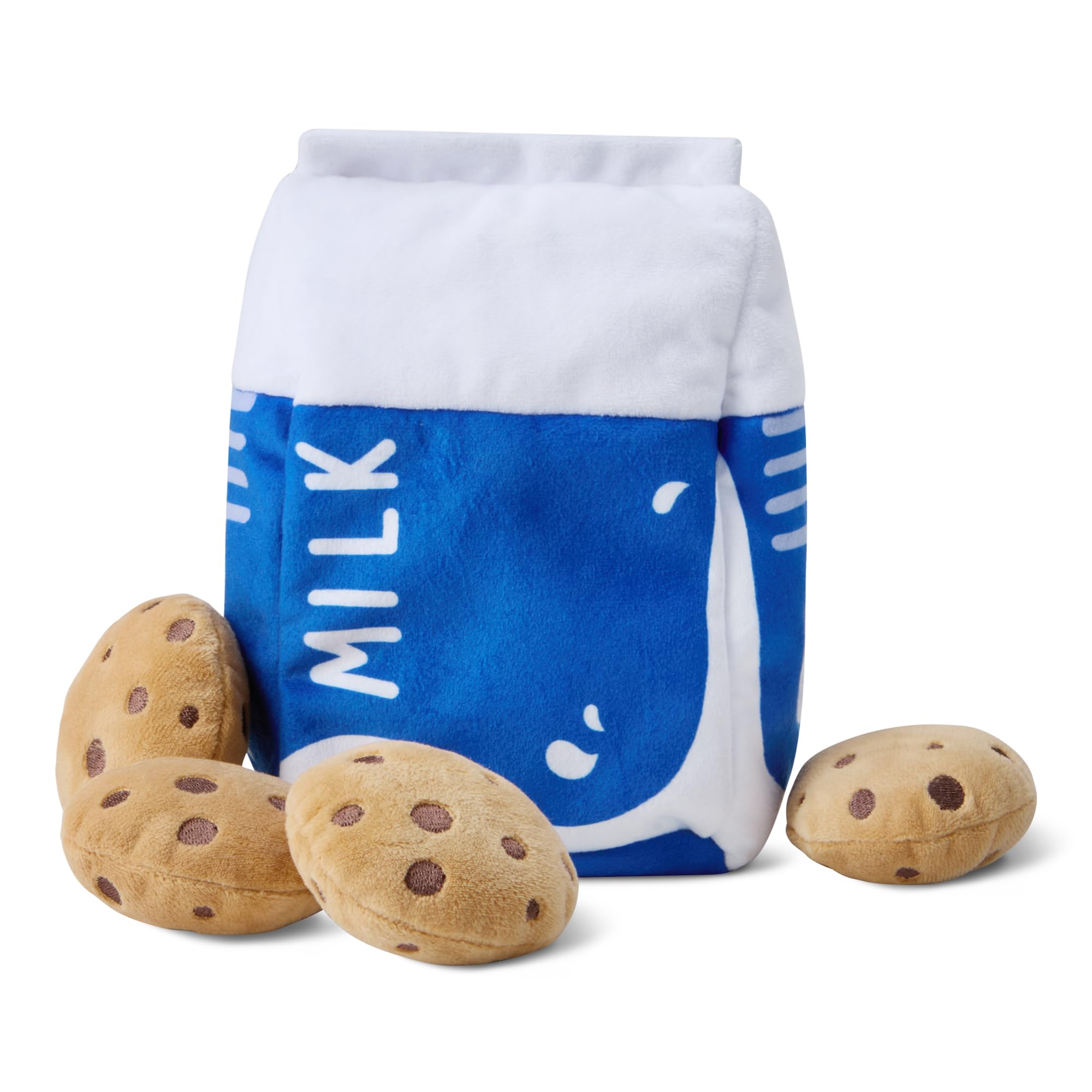 Amazon Basics Dog Squeak Toys with 1 Milk Carton and 4 Cookies, Soft Plush, Lightweight Stuffed Toy for Puppies and Small to Medium Dogs — image 1