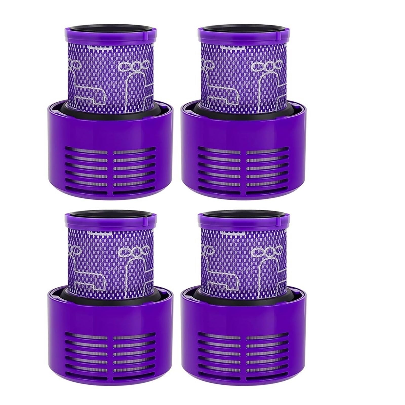 Piezas de filtro HEPA, compatibles con Dyson, V10 SV12 US, aspiradora inalámbrica, repuesto de filtro posterior lavable, accesorios de limpieza for el hogar(SET2)