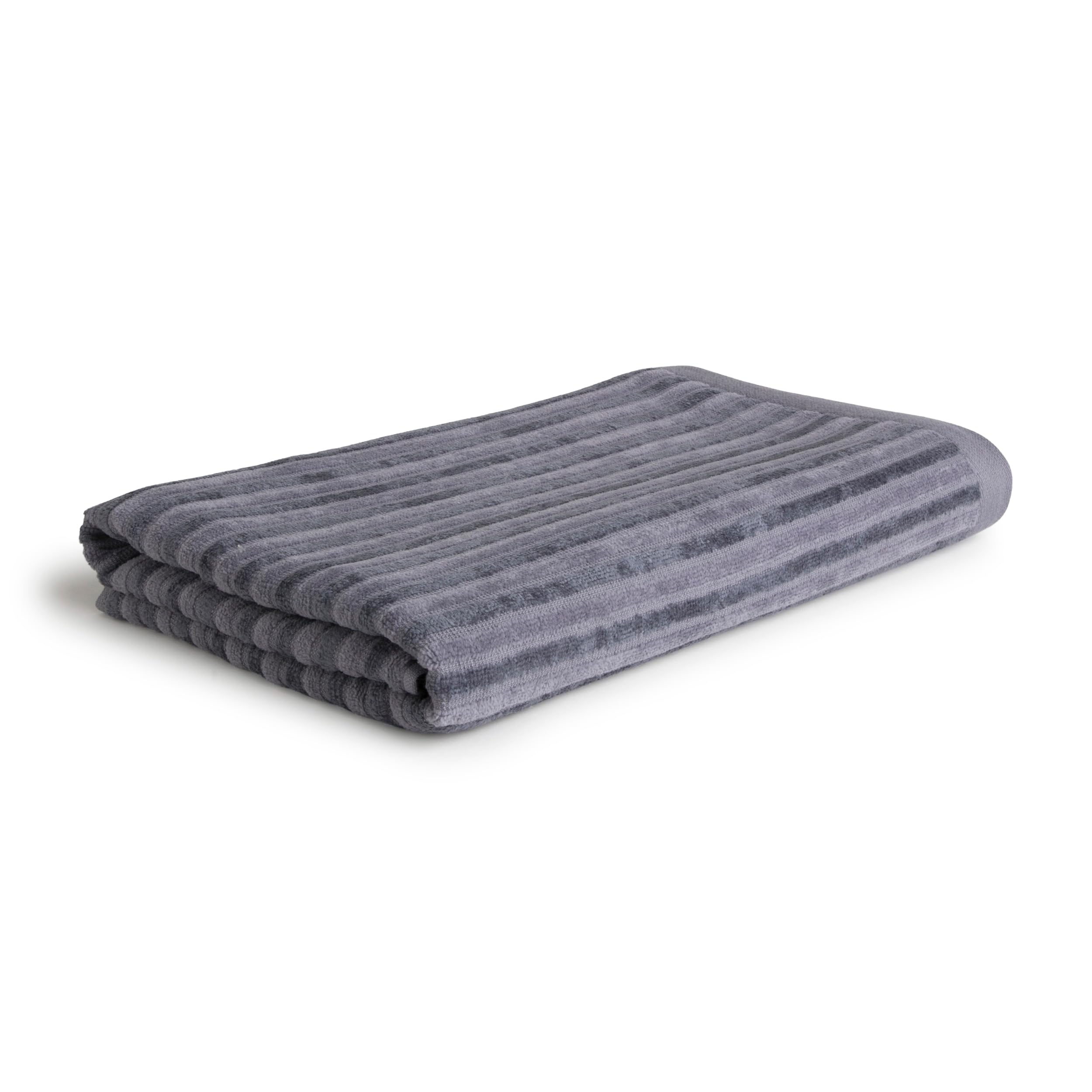 Möve Monochrome Stripes Serviette de Douche en Velours 80% coton/20% Viscose en Cellulose de Bambou, 67 x 140 cm