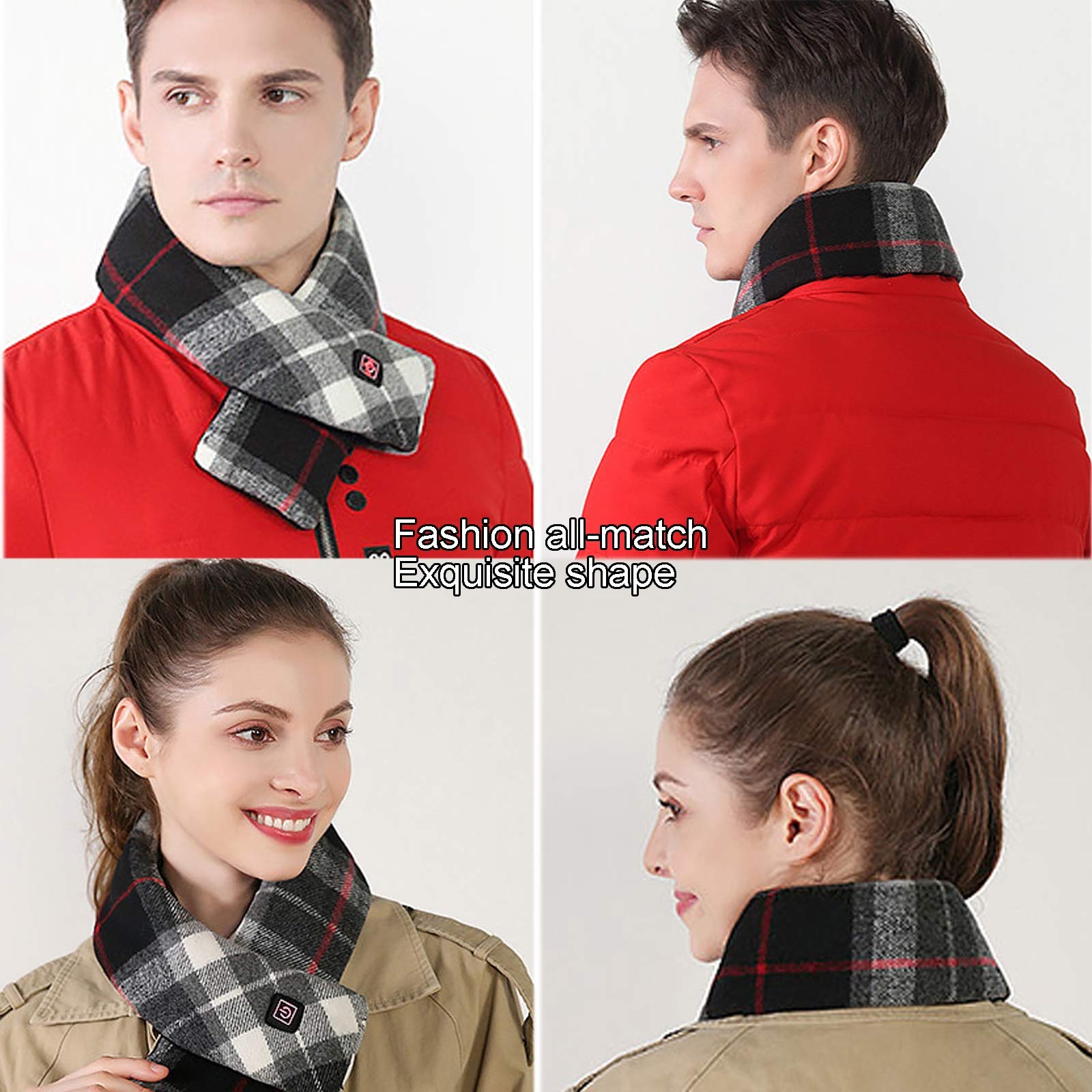 Écharpe Chauffée, Meilleurs Cadeaux pour Adultes, Garçons Et Filles, Coussin Chauffant pour Soulagement De La Douleur, Niveaux De Chauffage, Thérapie Thermique pour La Douleur Et La Raideur,A