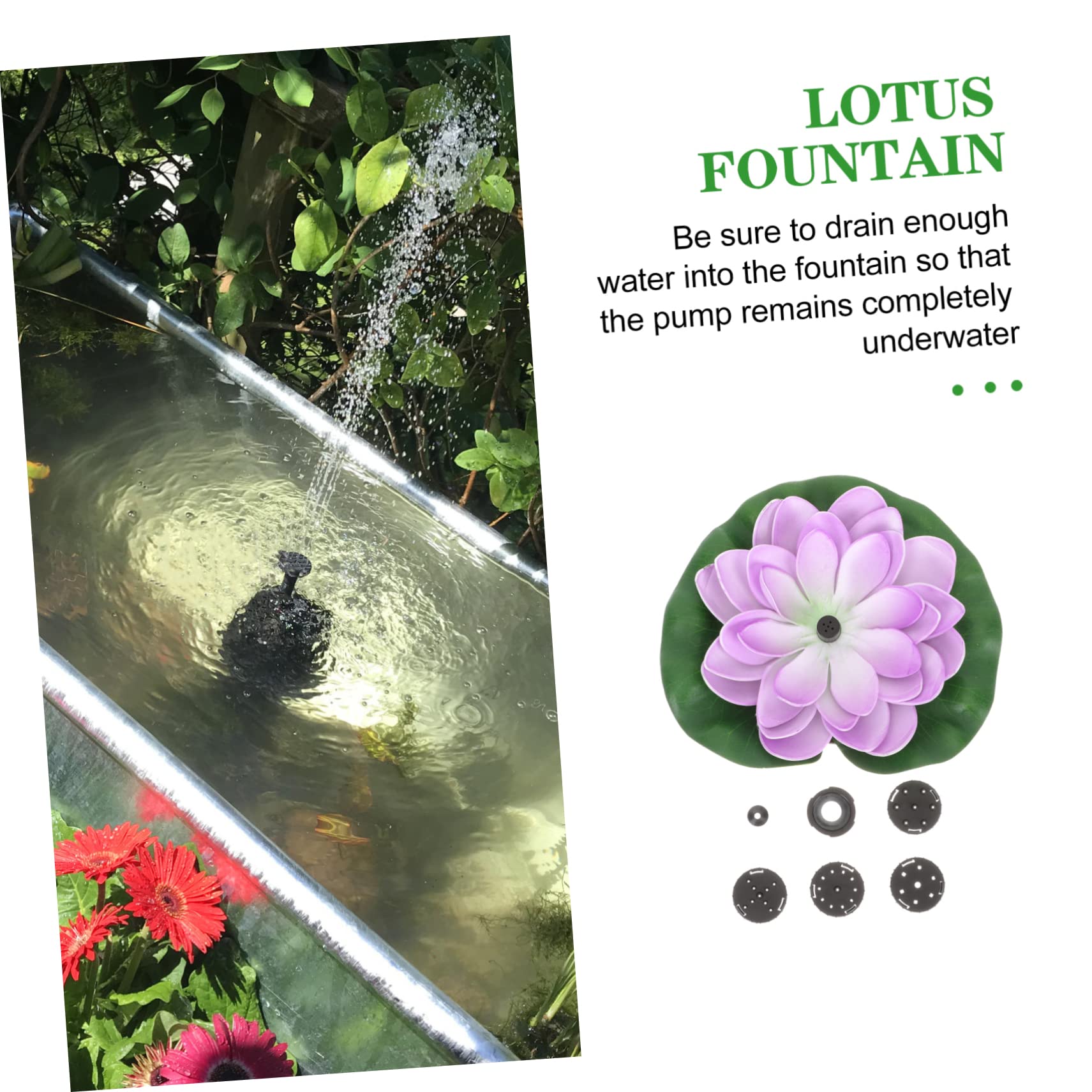 Fuente Solar Flotante Estilo Loto Púrpura Abs 7v 1.2w