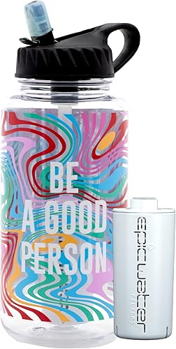 Epic Water Filters Botella de agua Nalgene OG Sustain Tritan fabricada en Estados Unidos y filtro de 75 galones, elimina el 99.99% de las impurezas