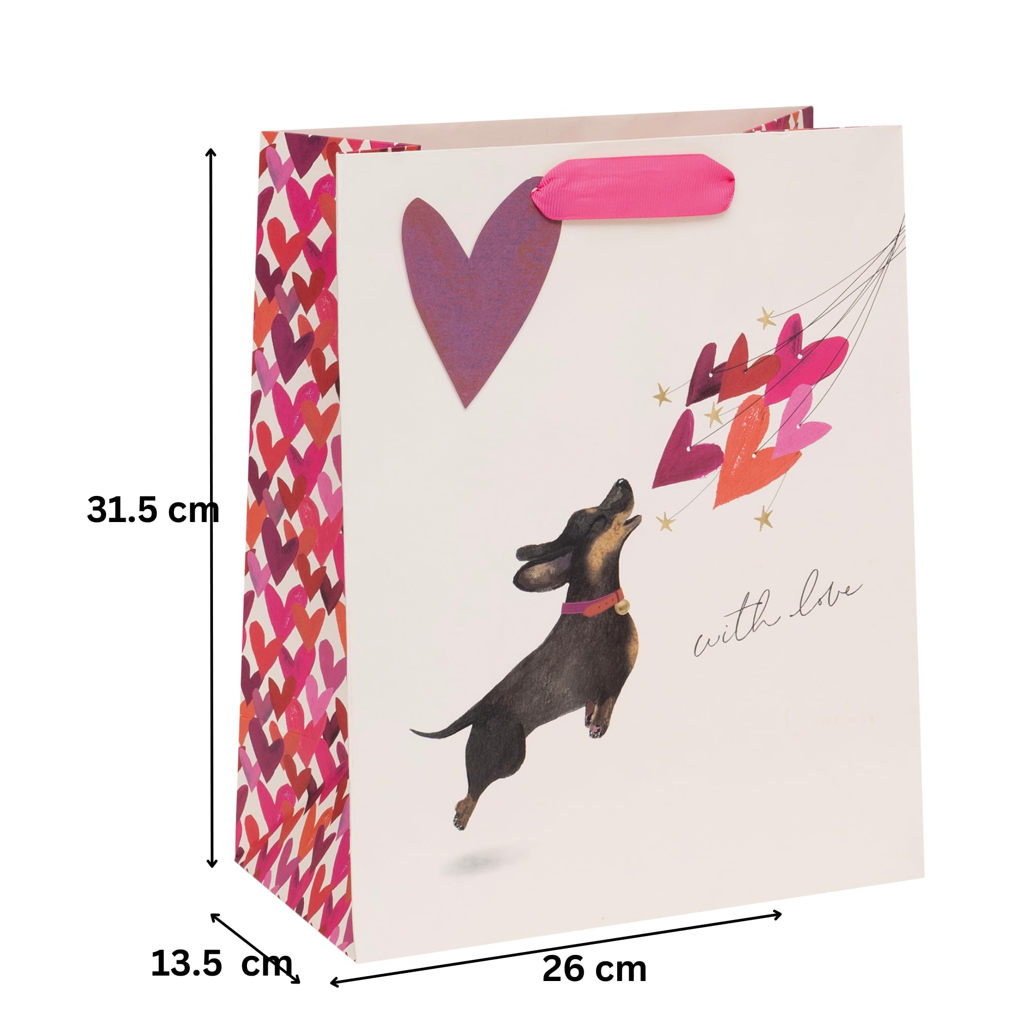 Glick Luxury Sausage Dog & Balloon Hearts Valentine's Day Gift Bag, Suitable for Mother's Day and Other Celebrations - Image 4