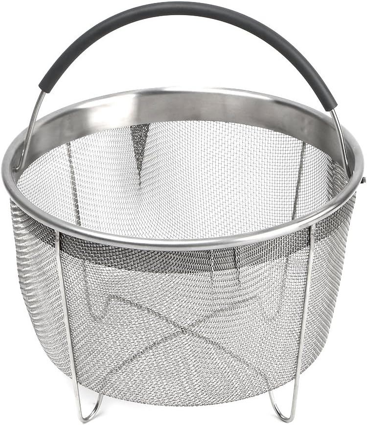 Stainless Steel Steamer Basket with handle for Instant Pot Accessories 6qt 8qt Pressure Cooker, Made by Kaviatek