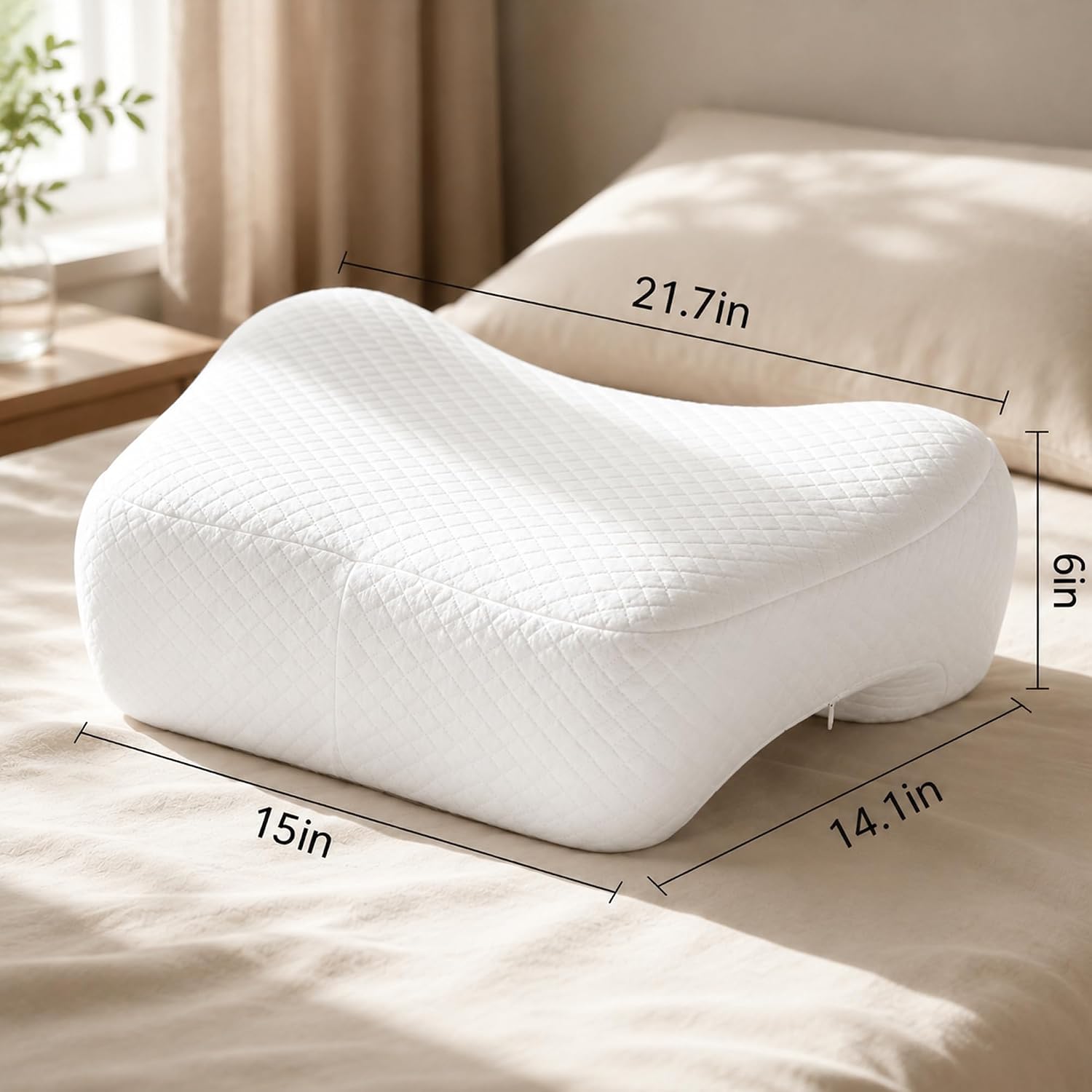 Magam Side Sleeper Pillow with Arm Hole,Neck Support & Rotator Cuff Pain Relief,Memory Foam Shoulder Pillow for Side Sleepers,Ergonomic Knee, Leg, Arm Pillow for Adults(White)