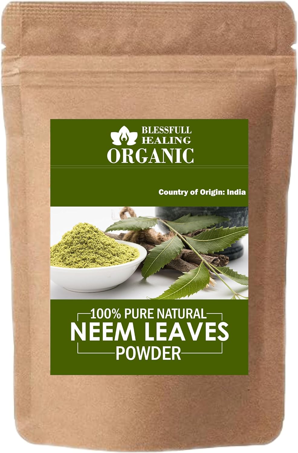 Blessfull Healing Organic Neem Leaves Powder 100% Pure Natural 300 Gram / 10.58 oz