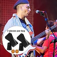 Vista 7 de 2 clips de micrófono para soportes, soportes de clip de micrófono con 2 adaptadores de tornillo macho de 5/8 pulgadas a 3/8 pulgadas, abrazadera