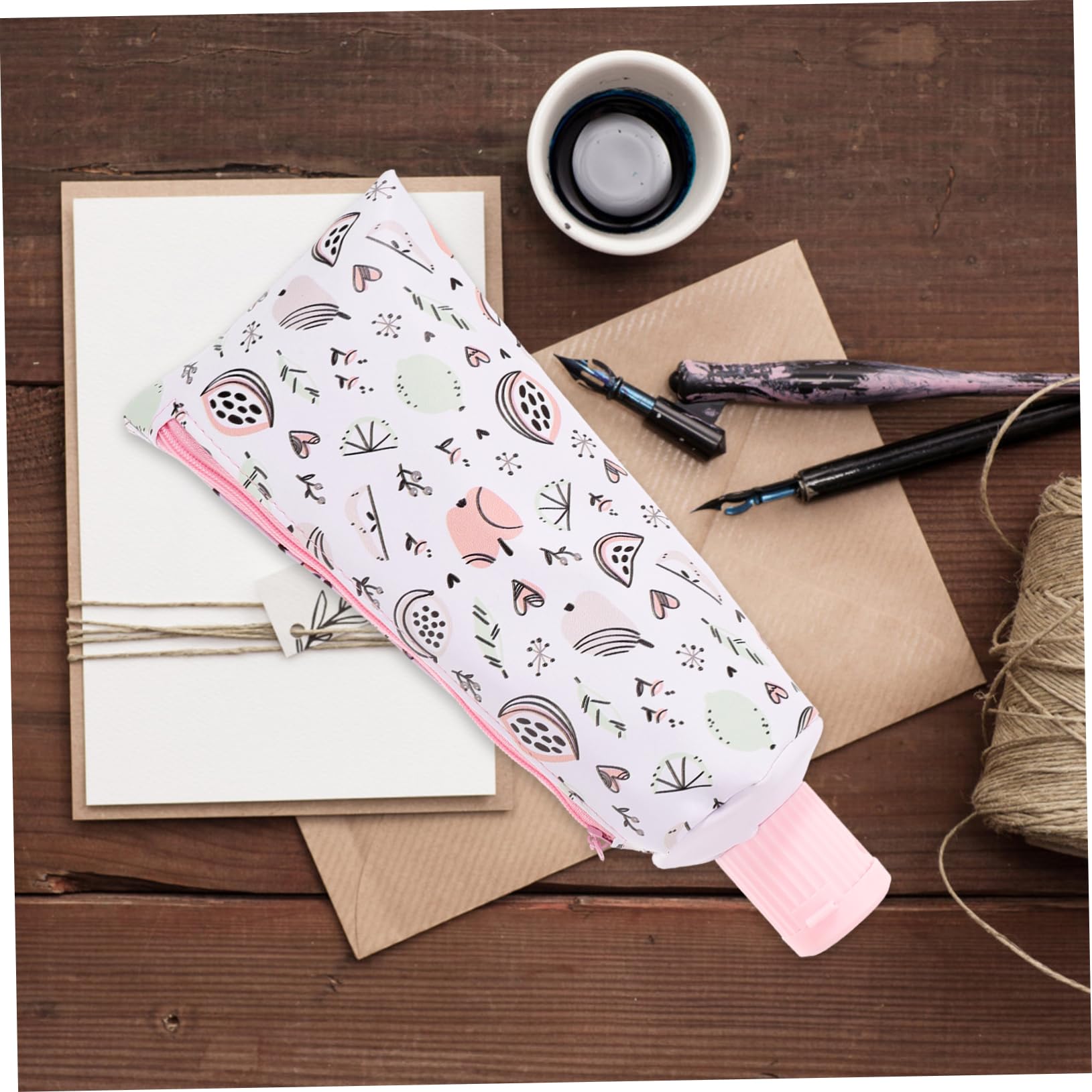 Angoily Trousse à Crayons Réutilisable Petite Trousse Forme de Dentifrice Sac de Rangement Pratique pour Stylos et Fournitures Scolaires