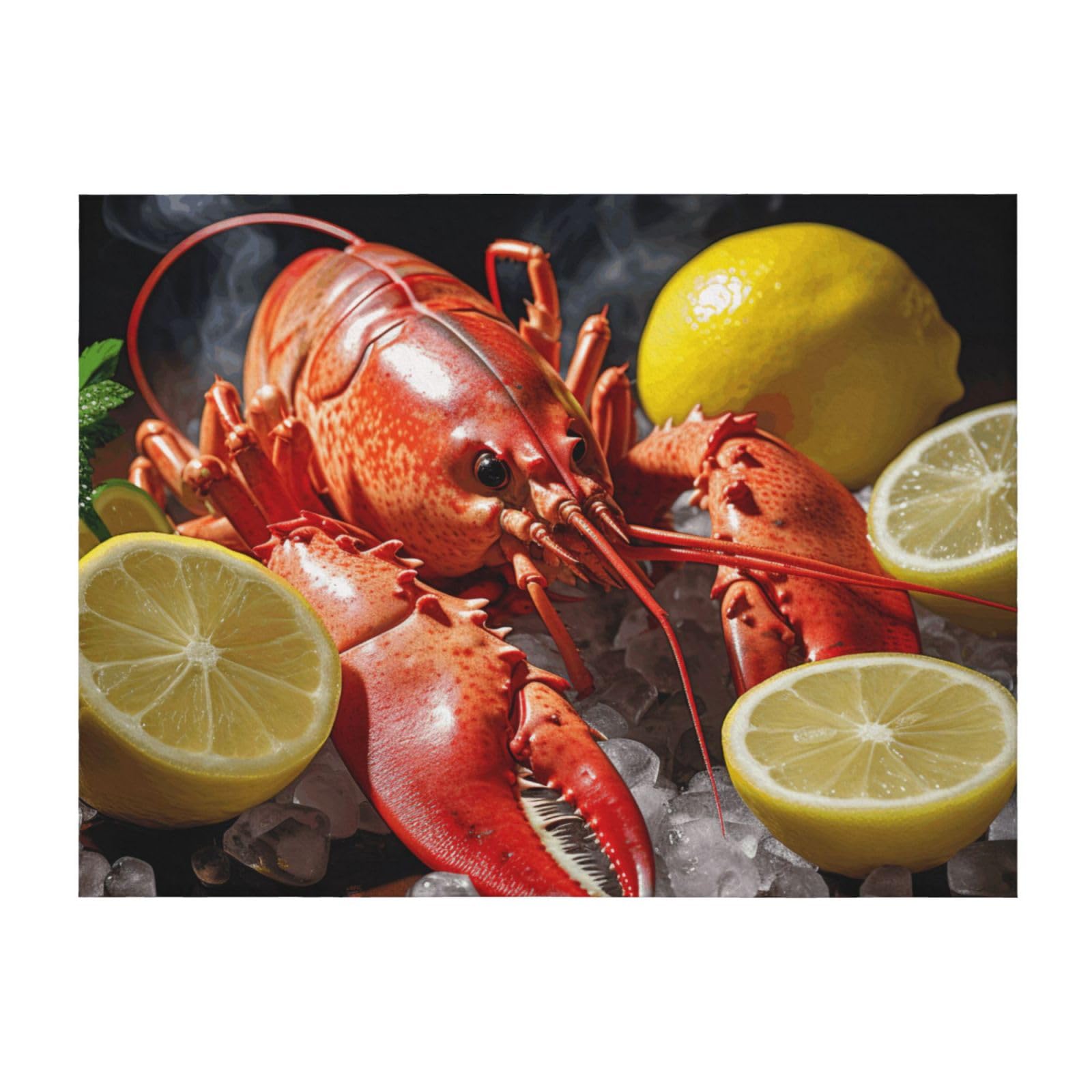 Couverture légère imprimé homard citron fraîcheur sur votre canapé