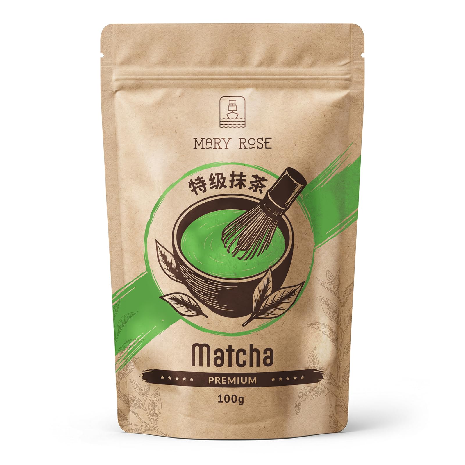 Mary Rose Matcha Set Premium Tee 100g Banane Pulver 50g Grün Schale 420ml
