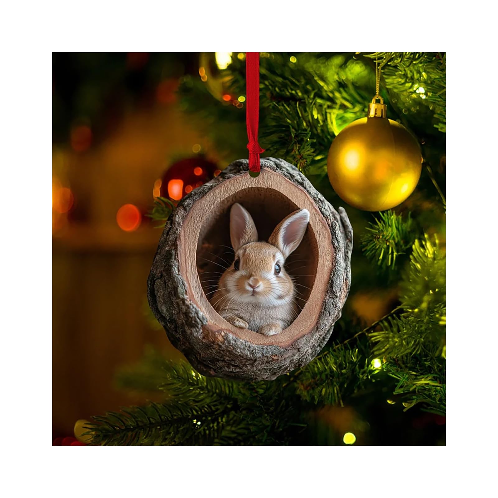 Jmwedia C Hristmas Tree Ornaments - Forest Animal Pattern Acryli Decoration Hanging Ornament - Hristmas Animal Lovers Gift