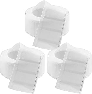3 Rolls of 19.7Ft Pleat Tapes, Heavy Duty Polyester Cotton Heading Tapes for Curtain Sewing and Drapery Projects