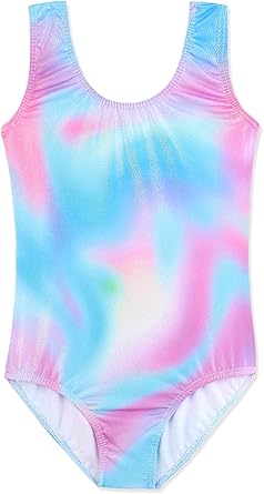 HOZIY Gymnastics Leotards for Girls Toddlers Kids Sleeveless Tumbling Outfits for Dance Print