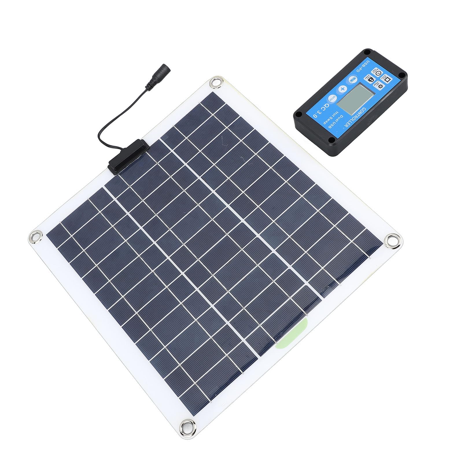 Kit Caricabatterie OBD per Pannello Solare Potente da 200 W con Controller Multifunzionale per Campeggio in Barca, Kit di Ricarica Pannello Solare Portatile, Cavo ABS Blu 10 in 1