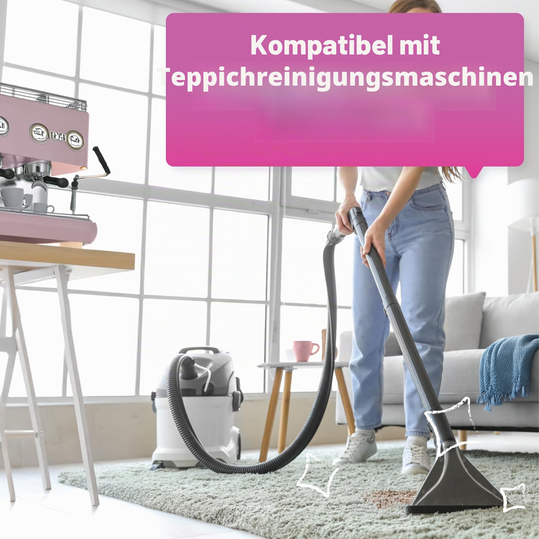 Dirtbusters 3 in1Teppichreiniger & Polsterreiniger Konzentrat für alle Teppichböden und Polster, reinigt & desodoriert - Teppichshampoo Geeignet für alle Waschsauger, Frühlingsfrisch 1 x 5 Liter
