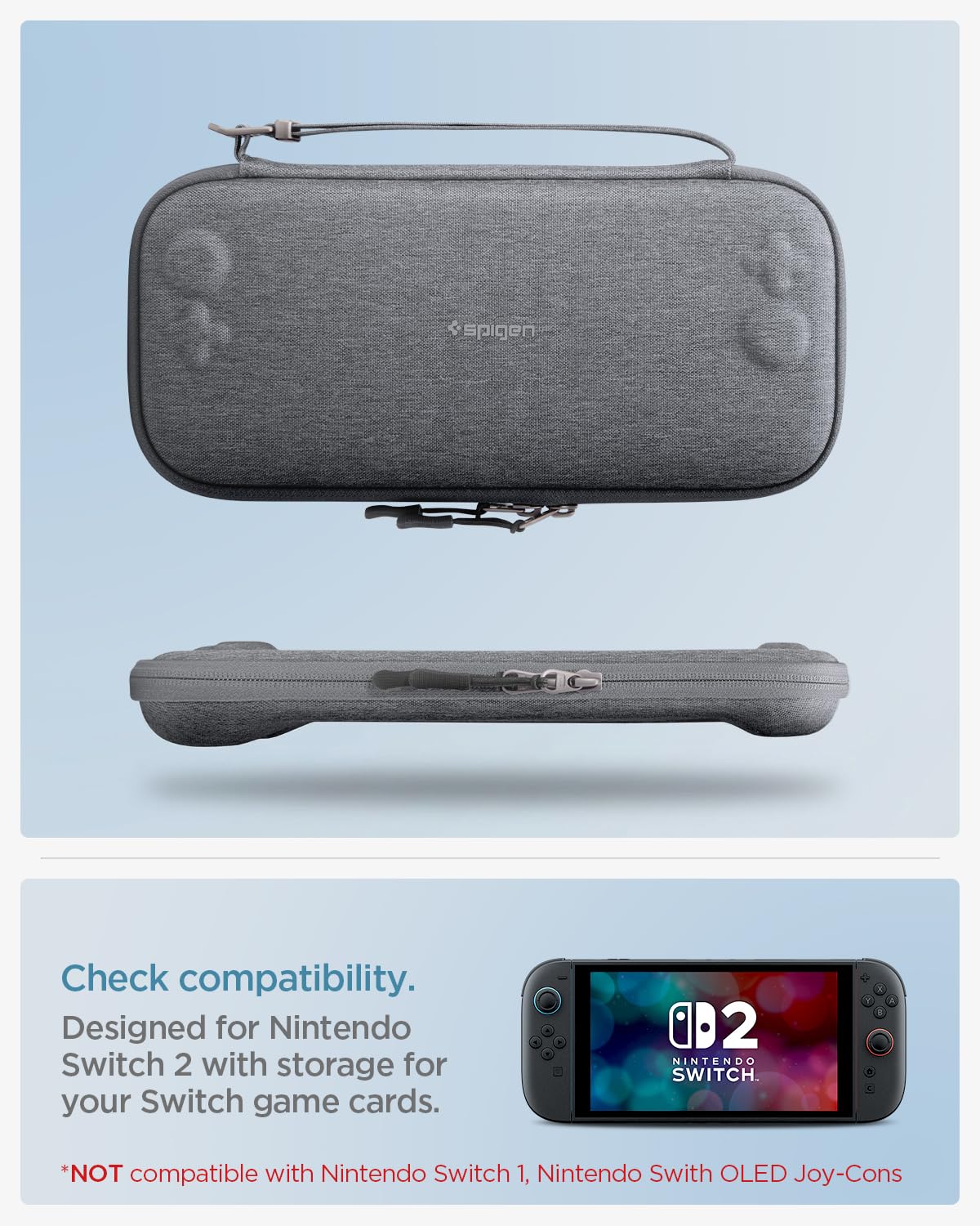 Spigen Custodia Klasden Pouch 2 Borsa da Viaggio Compatibile con Nintendo Switch 2 (2025) - Grigio Carbone