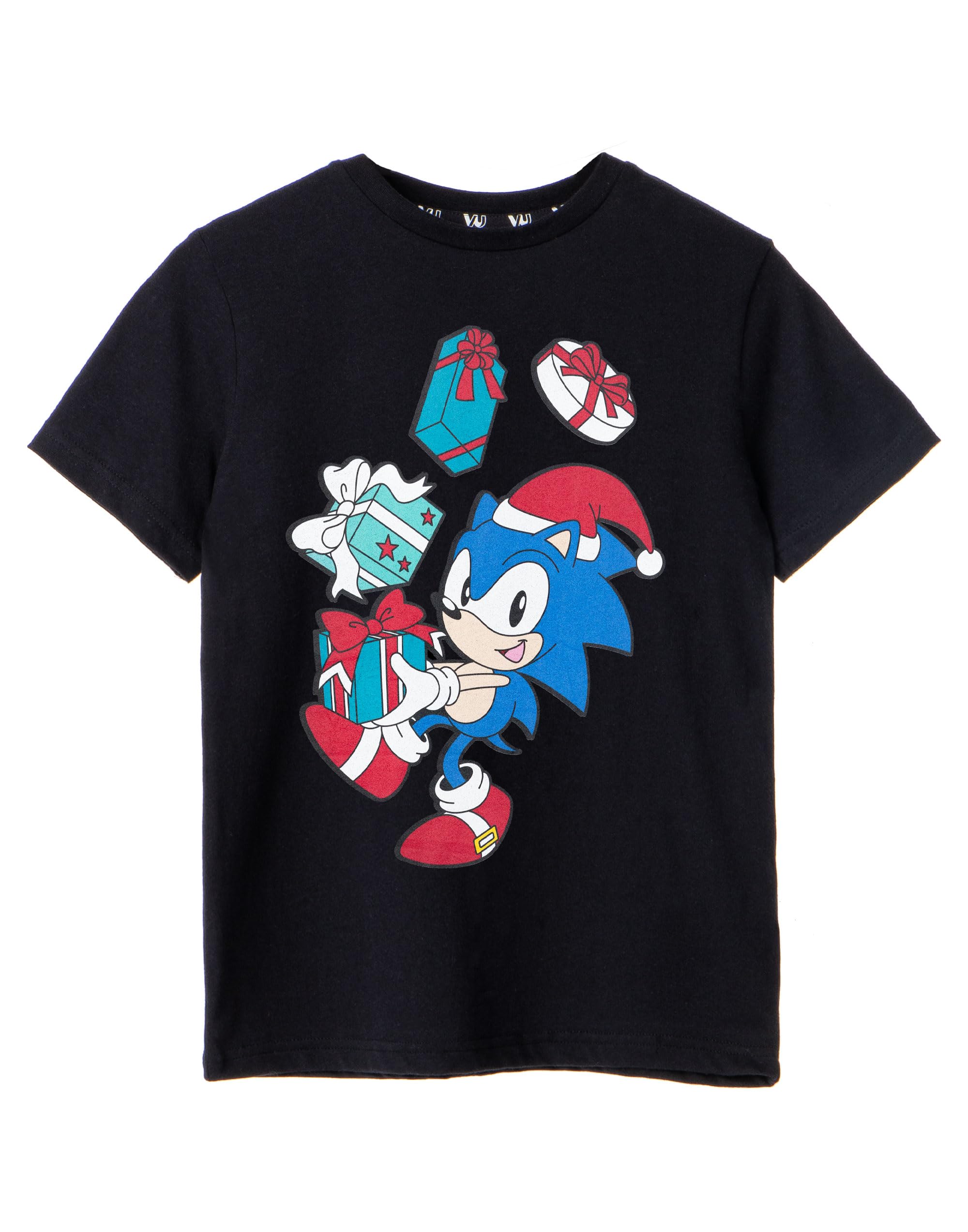 Sonic The Hedgehog Boys Black 'S T-Shirt | Festive Sonic Gift Design | Authentic Sonic Merchandise