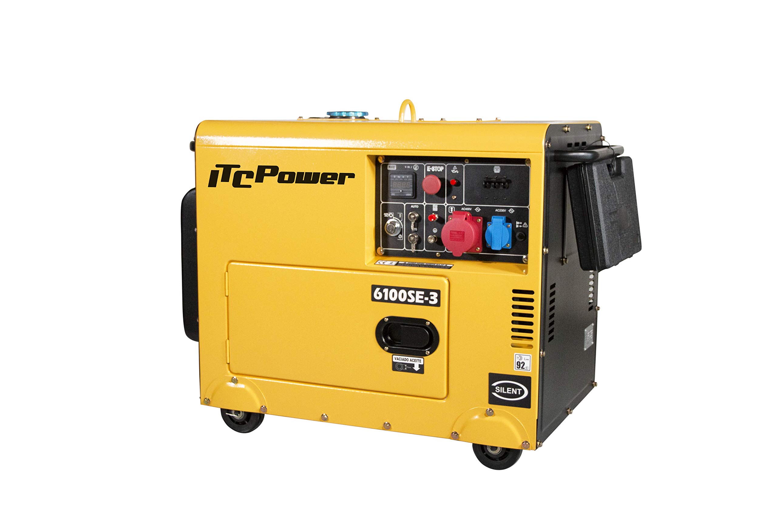 ITCPower Generador Diésel Trifásico Insonorizado 400V Profesional - Grupo Electrógeno Silencioso con Arranque Eléctrico y AVR para Empresas - Generador Alta Fiabilidad Uso Intensivo