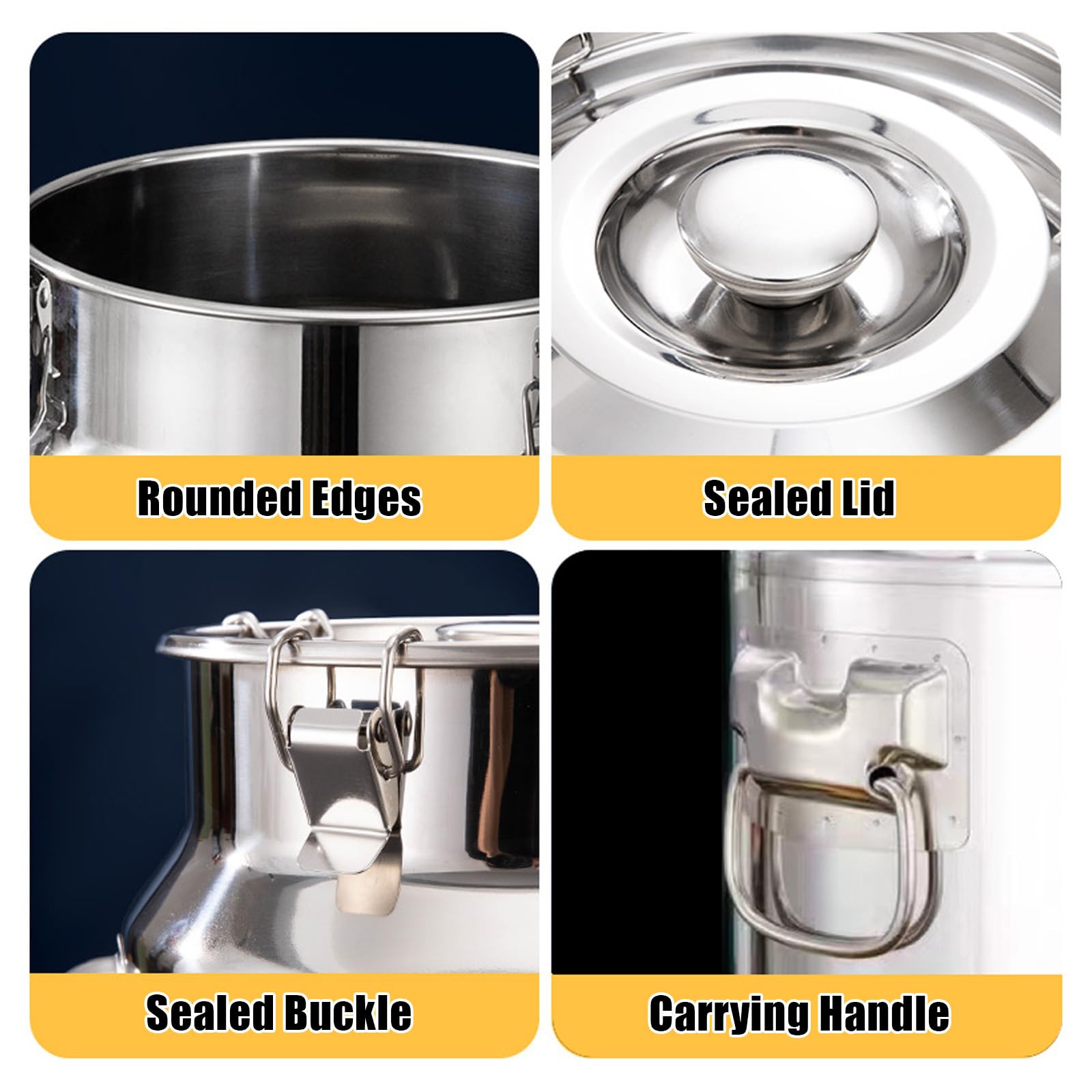 Lechera De Acero Inoxidable De Alta Resistencia Jarra De Leche HerméTica De Acero Inoxidable Con Tapa Y Grifo Para Almacenar LíQuidos Y SóLidos,5L