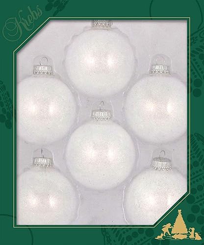 Adornos de cristal para árbol de Navidad, 2.638 in  2.63 pulgadas 6 piezas bolas de diseño de Christmas By Krebs sin costuras, decoración navideña