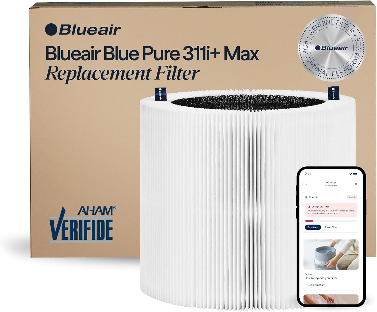 Genuine Blue Pure F3MAX+ Replacement Filter for 311i+ Max Air Purifiers - AHAM Certified, HEPASilent Dual Filtration, Removes 99.97% of Particles & Odors, Genuine Carbon Filter